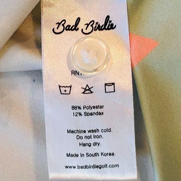 Bad Birdie Polo Shirt Mens XL Retro Print Performance Golf Bowling Stretch - Picture 10 of 12